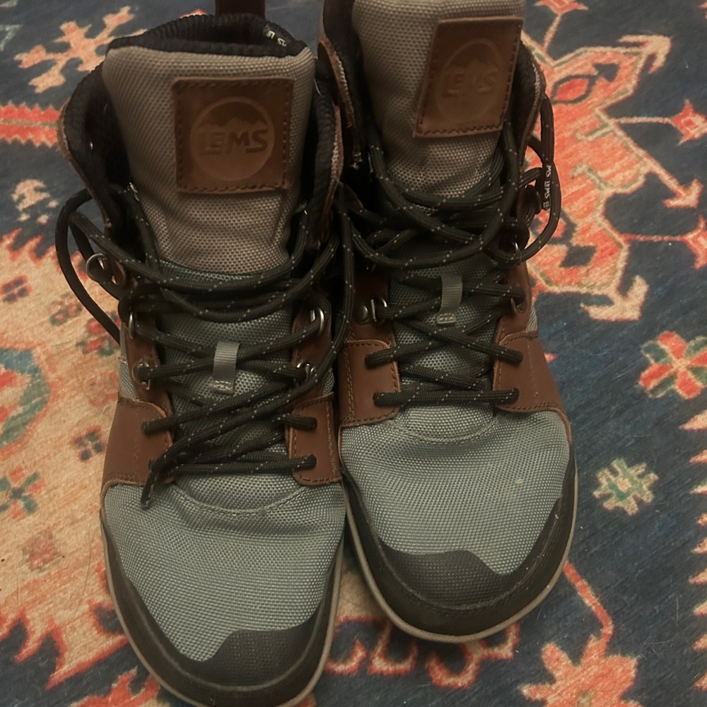 Women's Gray and Brown Hiking Boots